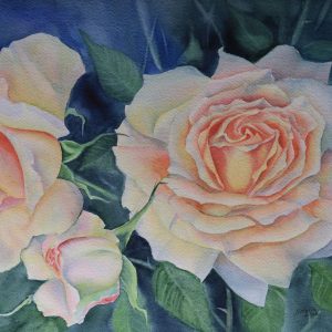 "Blushing Roses" Watercolour