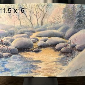 "Fresh Snow on the Creek" Watercolour
