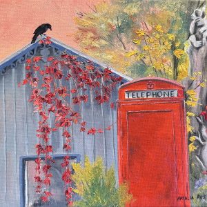 "Red Telephone Booth" Oil Painting