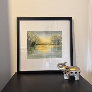 "Sunrise on the Lake" Watercolour Art