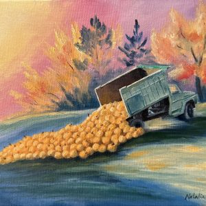 "Pumpkin Truck" Oil Painting