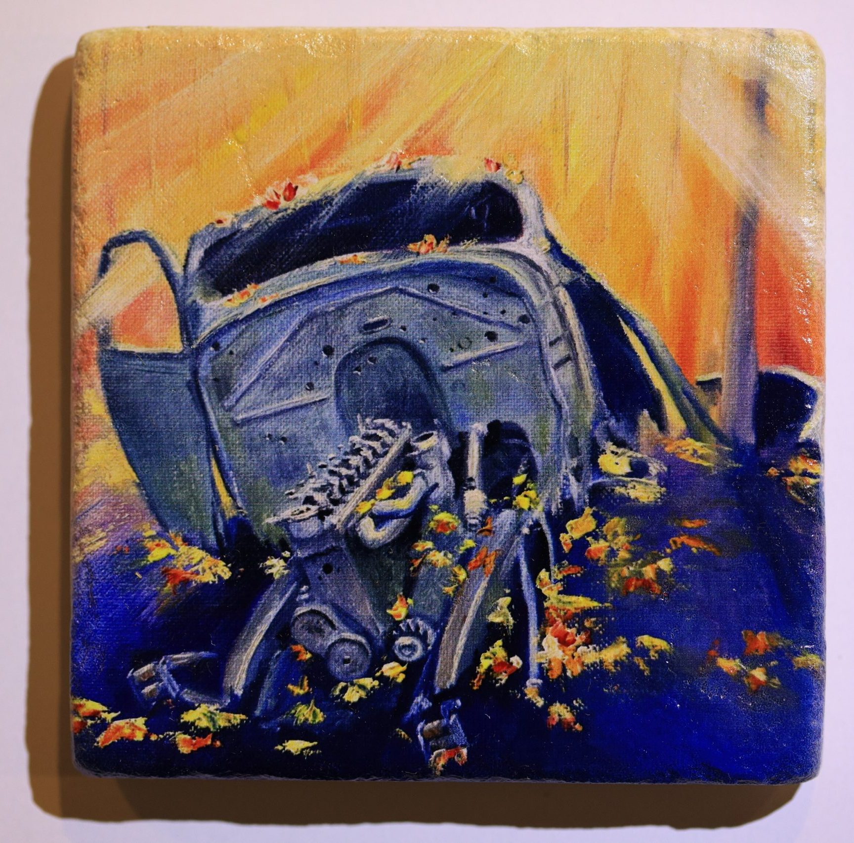 Stone Coaster with Old Car in the Hockley Valley