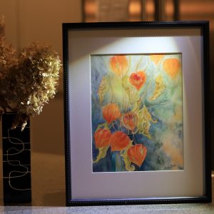 "Lantern Flowers" Watercolour Art