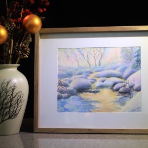 "Fresh Snow on the Creek" Watercolour