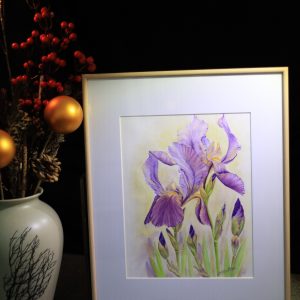 "Irises" Watercolour Art