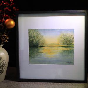 "Sunrise on the Lake" Watercolour Art