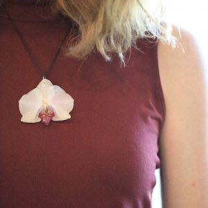 "Snow Queen" Real Orchid Necklace