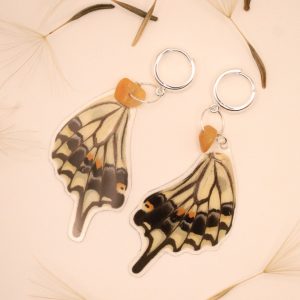 Earrings "Cream & Honey" - Handmade Sterling Silver with real Butterfly Wings