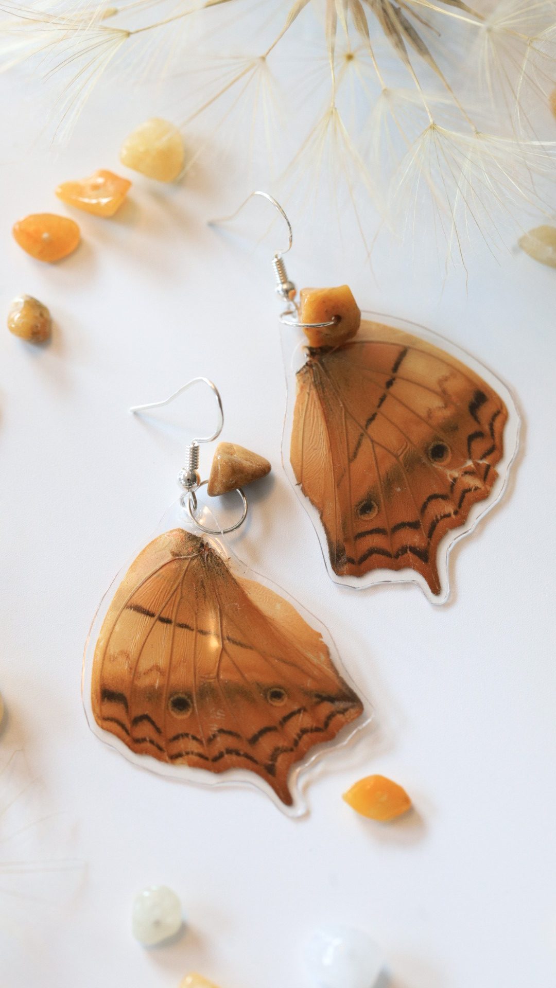 Earrings - Handmade Sterling Silver with Butterfly Wings - Image 9
