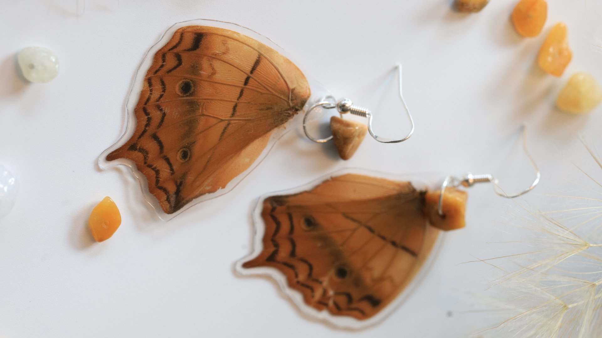Earrings - Handmade Sterling Silver with Butterfly Wings - Image 5