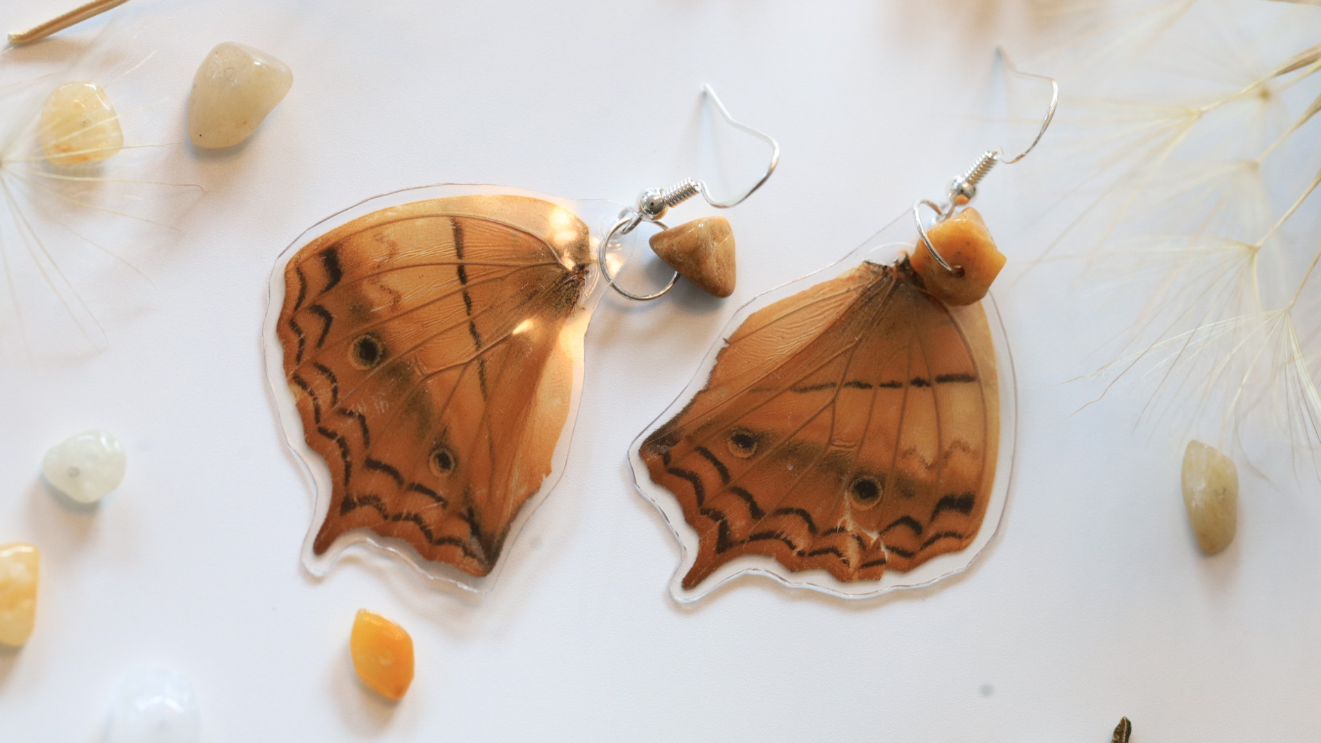 Earrings - Handmade Sterling Silver with Butterfly Wings - Image 3