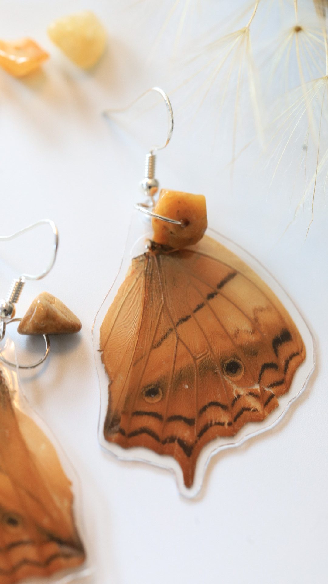 Earrings - Handmade Sterling Silver with Butterfly Wings - Image 8