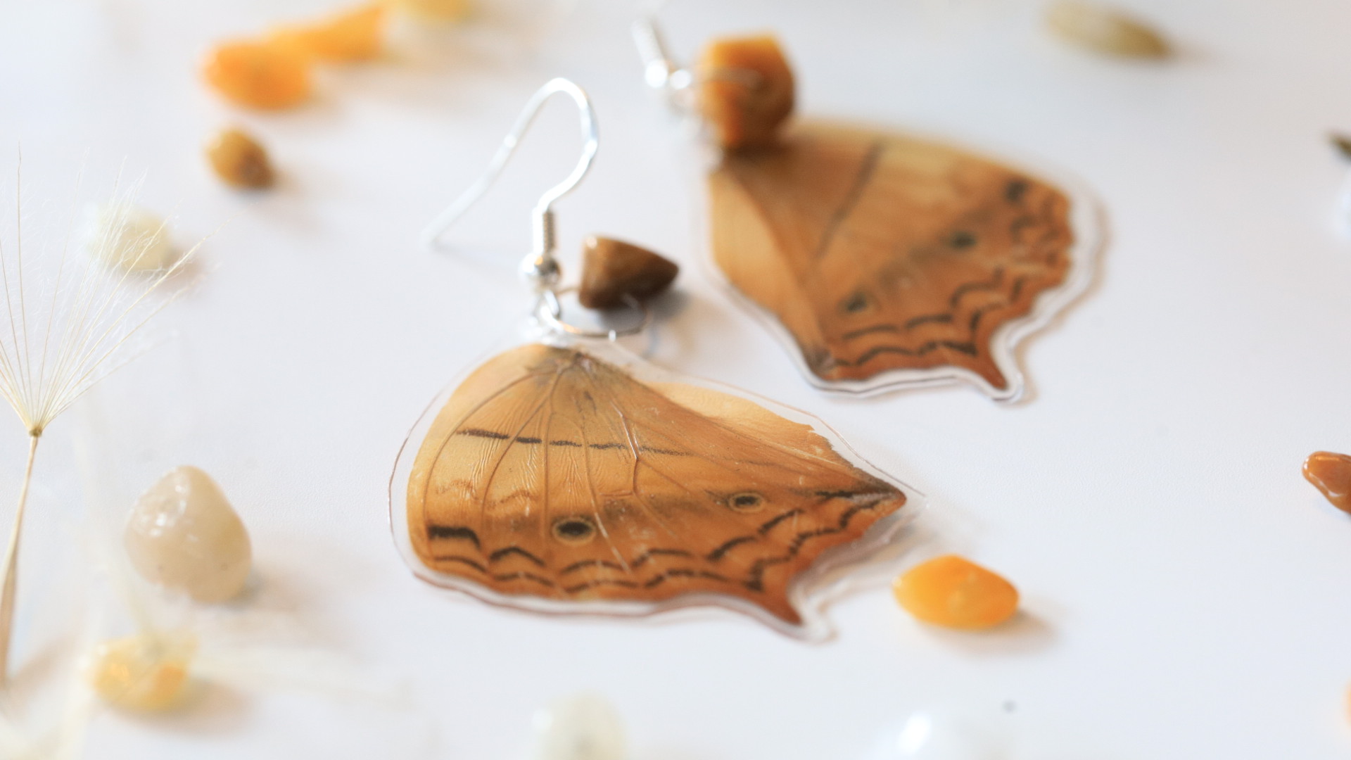 Earrings - Handmade Sterling Silver with Butterfly Wings - Image 7