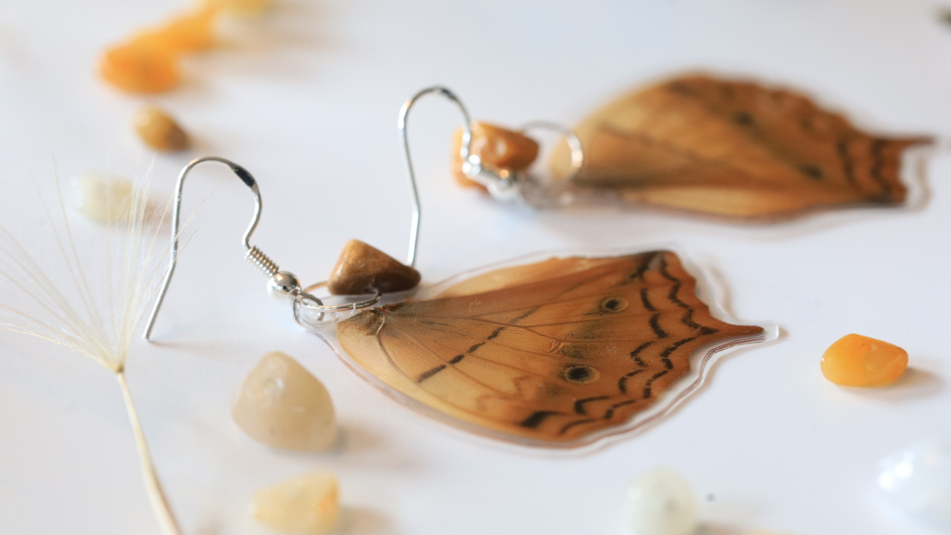 Earrings - Handmade Sterling Silver with Butterfly Wings - Image 6